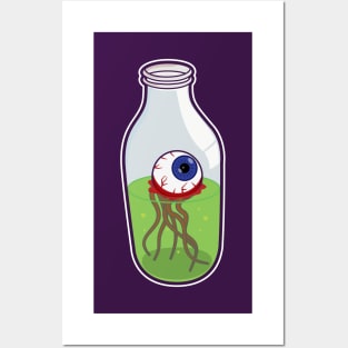 Creepy Eyeball in a Bottle Posters and Art